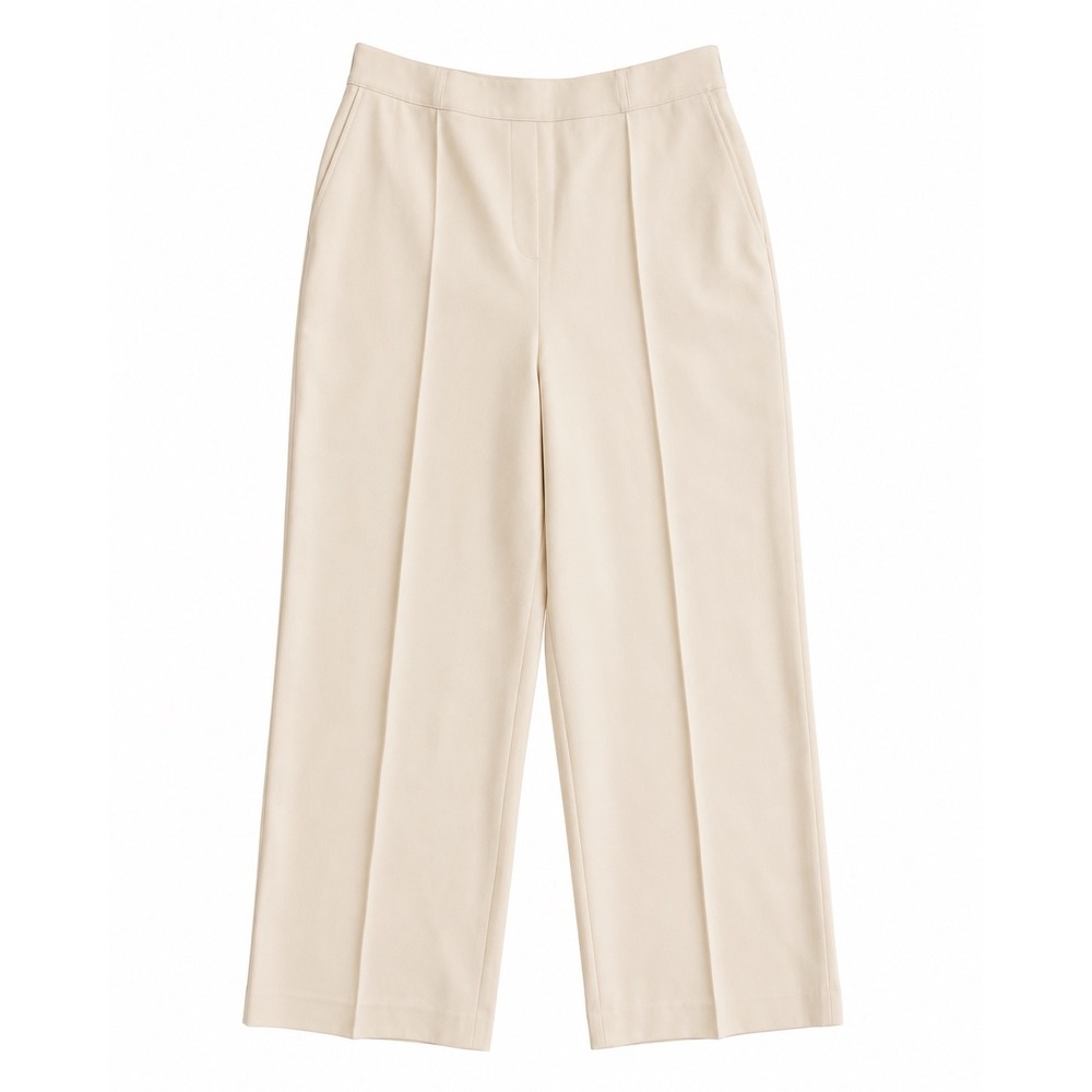 Wide Leg Cream Women's Trousers